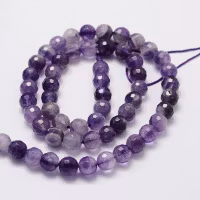 Facetterad ametist 4 mm, 1 sträng