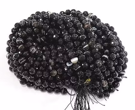 Facetterad madagaskar agat 8 mm, 1 sträng