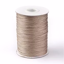 Vaxad bomullstråd 1 mm grå/guld, 5 m