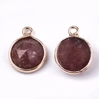 Guldfärgad berlock rund jordgubbskvarts, 1 st