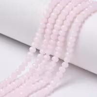 Facetterade abacus 8x6 mm milkrose, 1 sträng