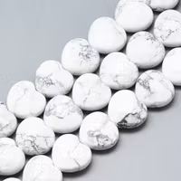 Howlite vit hjärta 15 mm, 1 st