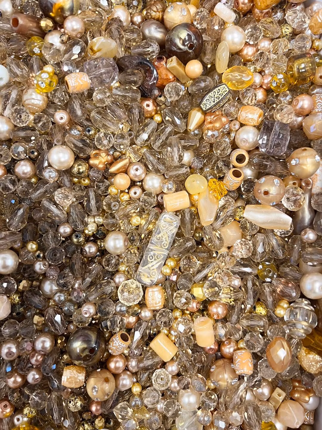 Pärlmix guld, ca 80 gr