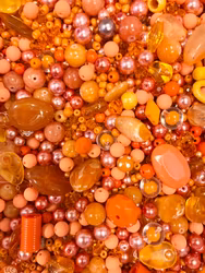 Pärlmix orange, ca 80 gr