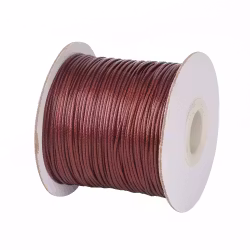 Vaxad bomullstråd 1 mm mörkröd, 5 m