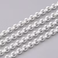 Silverfärgat rostfritt stål ärtlänk 2.5 mm, 1 m