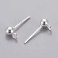 Silverfärgat rostfritt stål stiftörhängen, 10 st