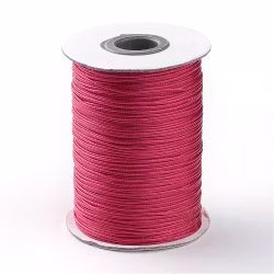 Vaxad bomullstråd 1 mm mörkrosa, 5 m