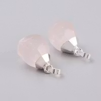 Silverfärgat hänge droppe rosenkvarts, 1 st