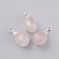Silverfärgat hänge droppe rosenkvarts, 1 st