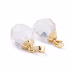 Guldfärgat hänge droppe bergkristall, 1 st