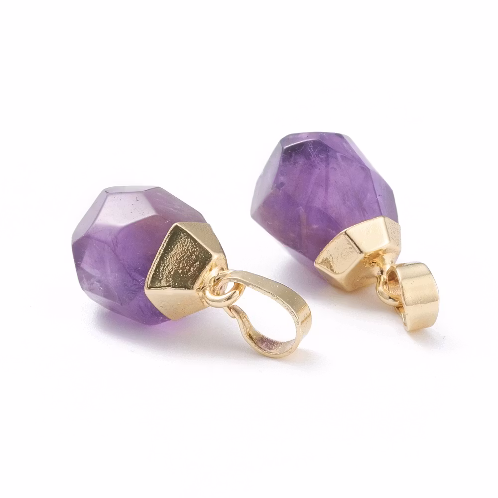 Guldfärgat hänge droppe ametist, 1 st