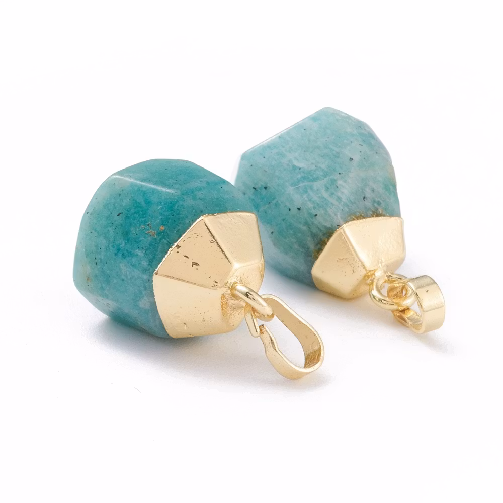 Guldfärgat hänge droppe amazonite, 1 st