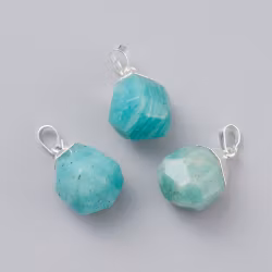 Silverfärgat hänge droppe amazonite, 1 st