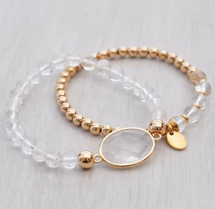 Bergkristall 6 mm, 5 strängar