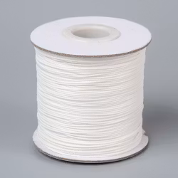 Vaxad bomullstråd 0.5 mm vit, 1 rulle