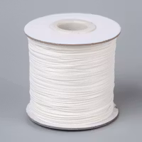 Vaxad bomullstråd 1 mm vit, 1 rulle