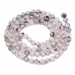 Agat 8 mm ljusgrå melerad, 1 sträng