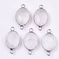 Antikfärgad connector bergkristall, 1 st