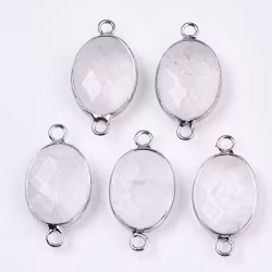 Antikfärgad connector bergkristall, 1 st