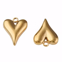 Guldfärgat rostfritt stål hänge litet hjärta med PVD plätering, 1 st