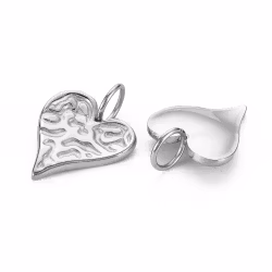 Rostfritt stål hänge mönstrat hjärta, 1 st