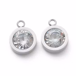 Rostfritt stål rak berlock glas, 1 st