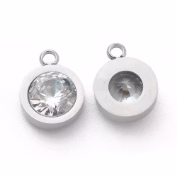 Rostfritt stål rak berlock glas, 1 st