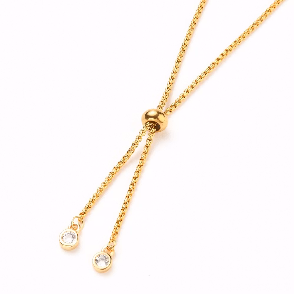 Guldfärgat rostfritt stål med reglerbar armbandslänk boxkedja, 1 st