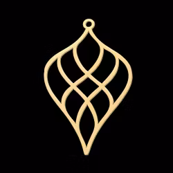 Guldfärgat rostfritt stål sirligt hänge, 1 st