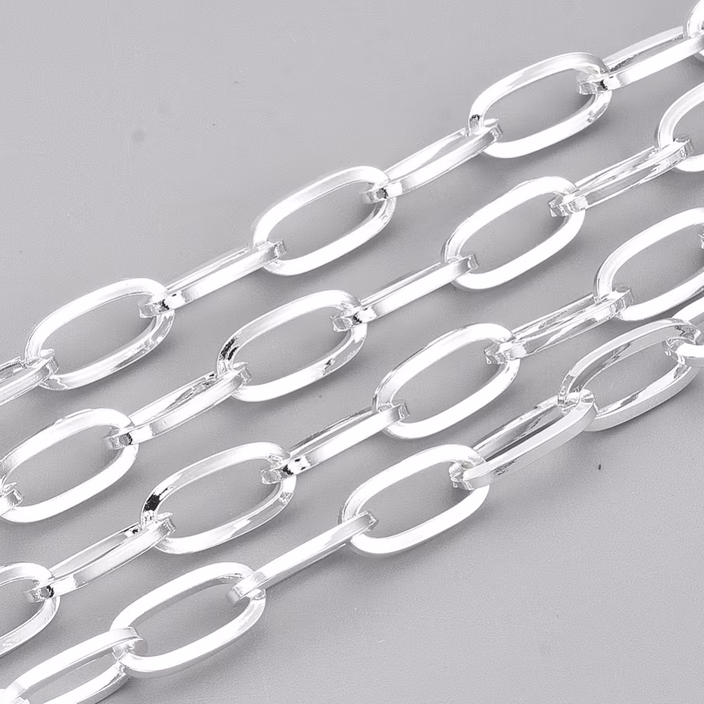 Silverfärgat rostfritt stål kedja 12 mm, 1 m