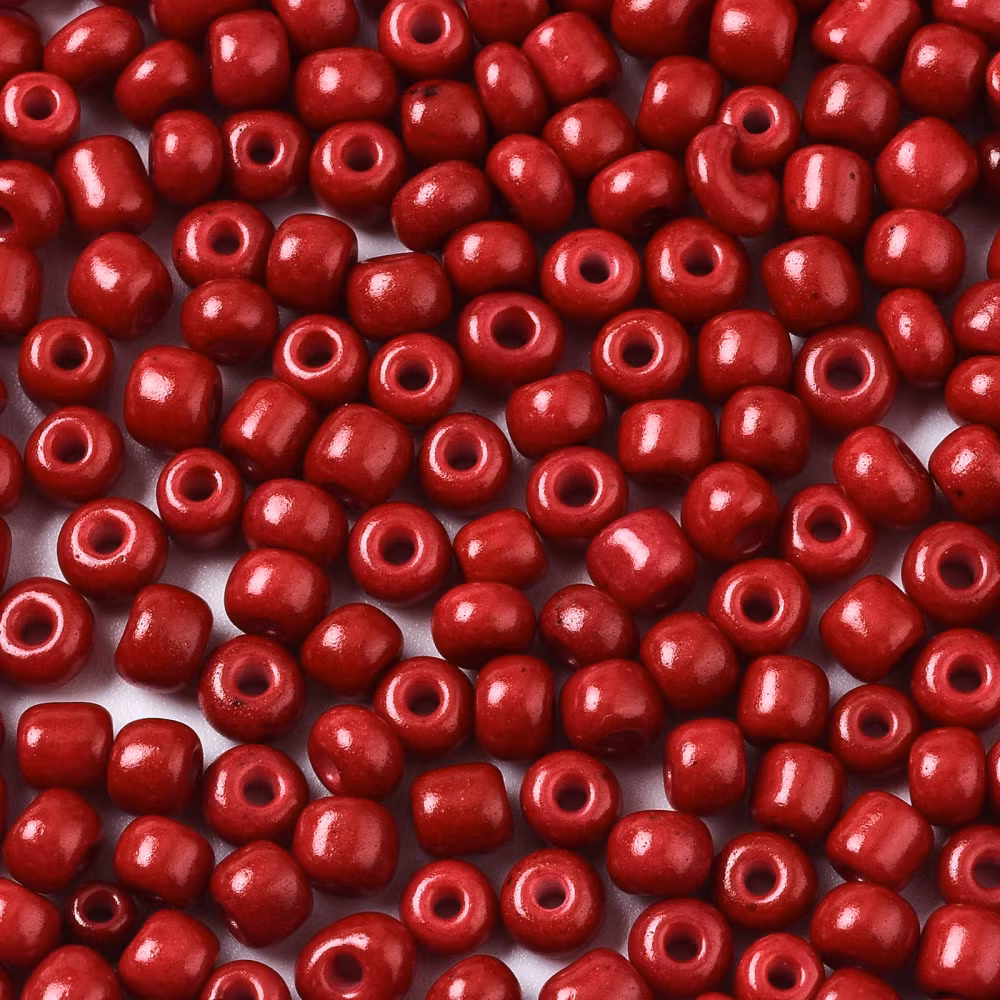 Seed beads 4 mm mörkröd, ca 2500 st