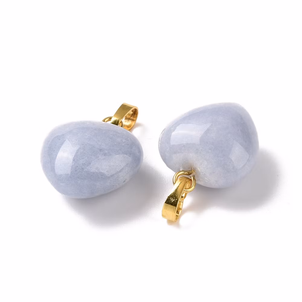 Guldfärgat hänge hjärta akvamarin, 1 st