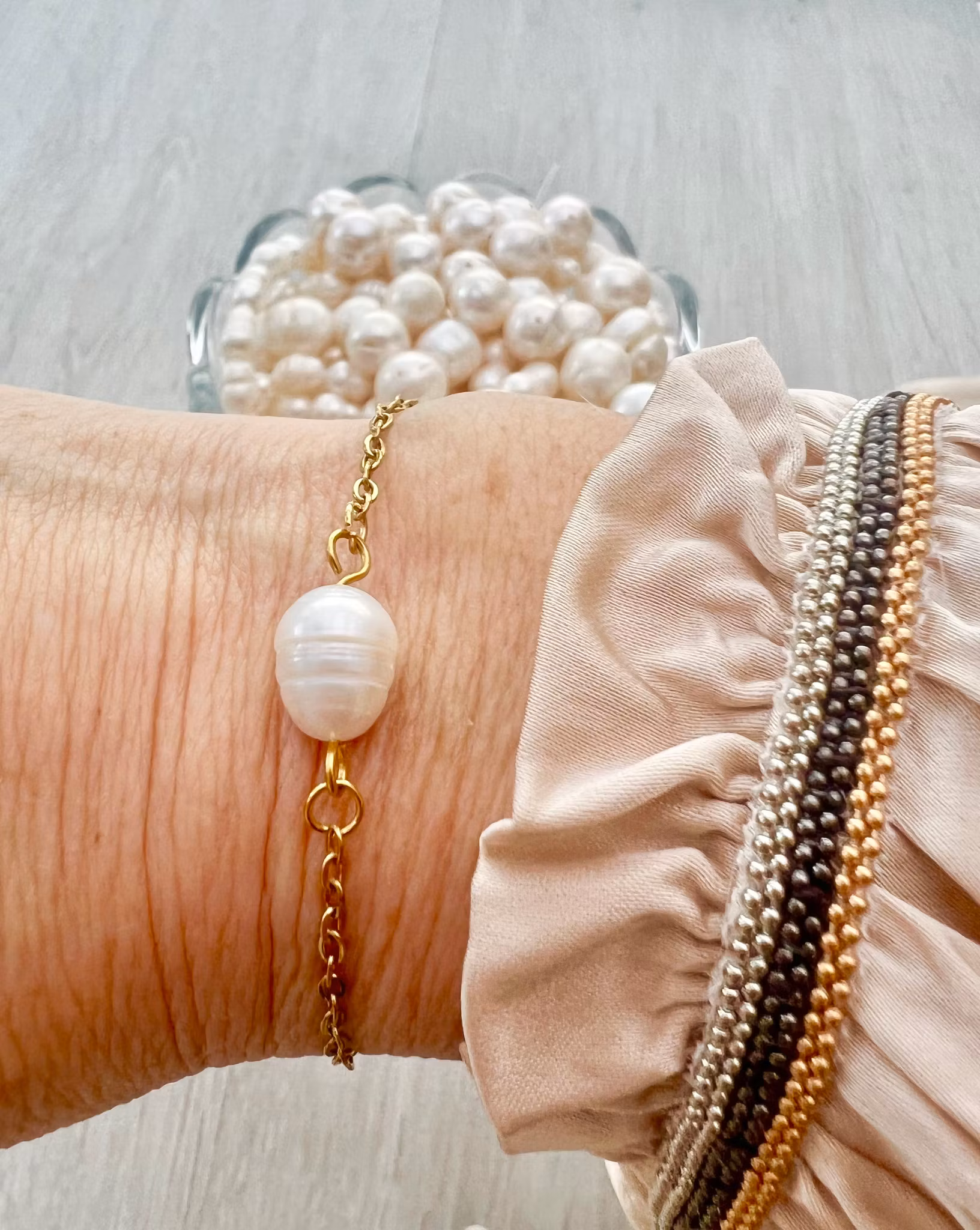 Guldfärgat rostfritt stål liten connector sötvatten, 5 st