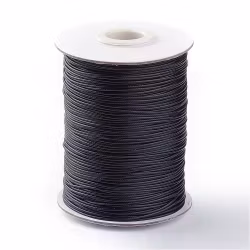 Waxed cotton thread 0.5 mm black, 1 roll