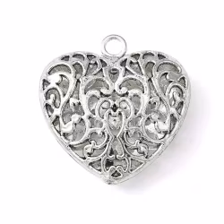 Antikfärgat hänge litet sirligt hjärta, 1 st