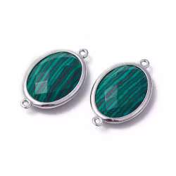 Antikfärgad connector malakit, 1 st