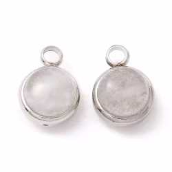 Rostfritt stål berlock bergkristall, 1 st