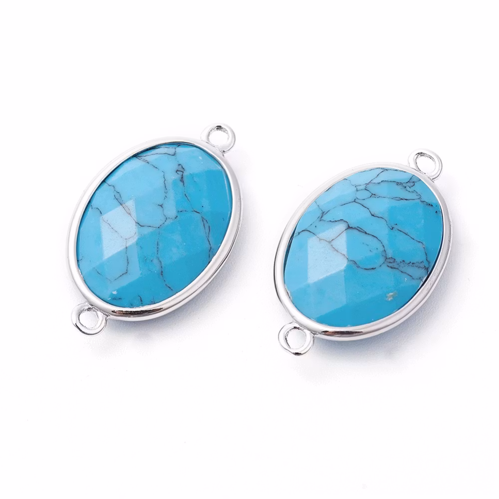 Antikfärgad connector turkos, 1 st