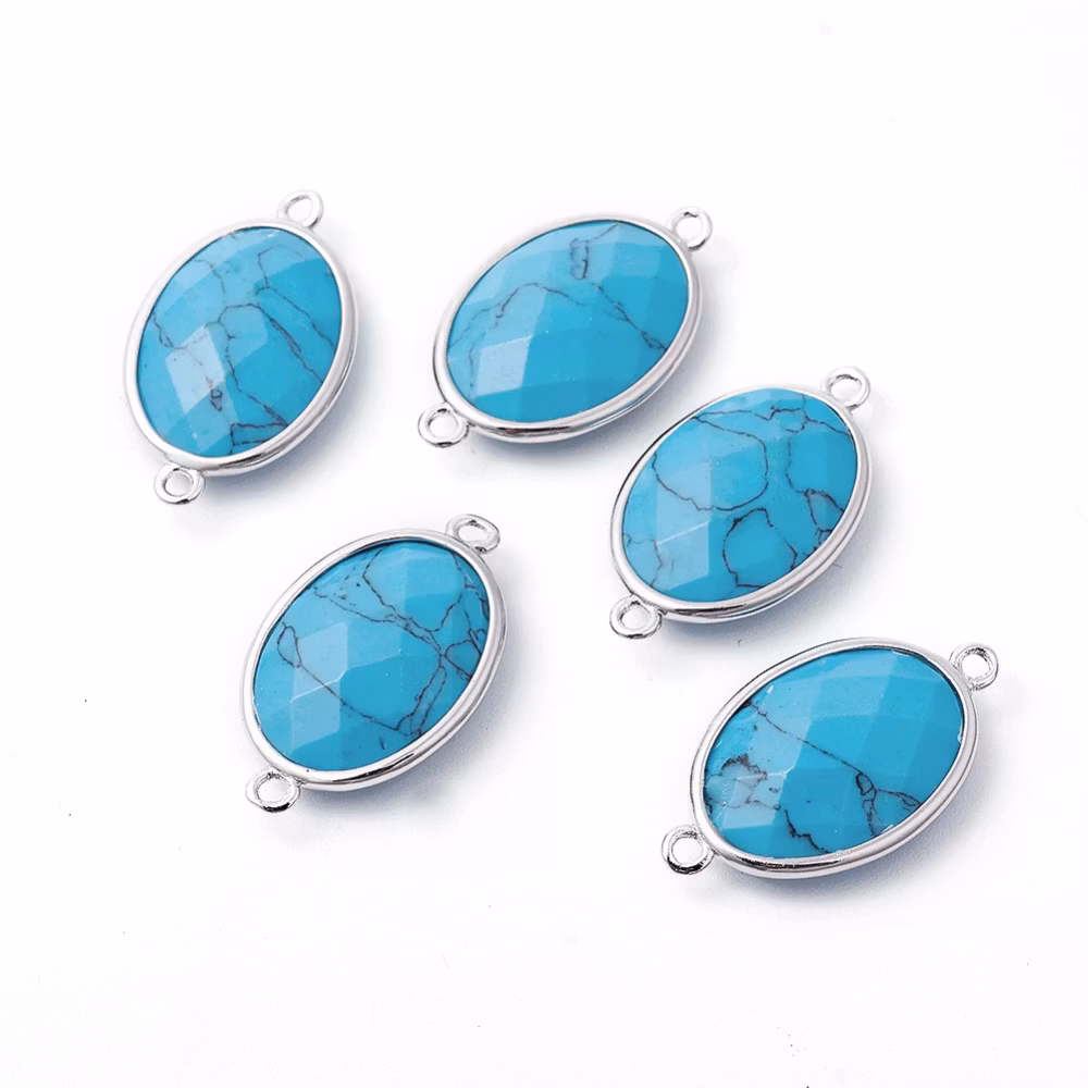 Antikfärgad connector turkos, 1 st