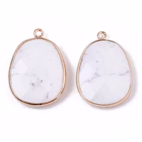 Guldfärgat hänge howlite vit, 1 st