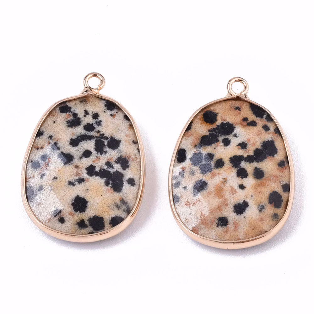 Guldfärgat hänge Dalmatiner Jaspis, 1 st