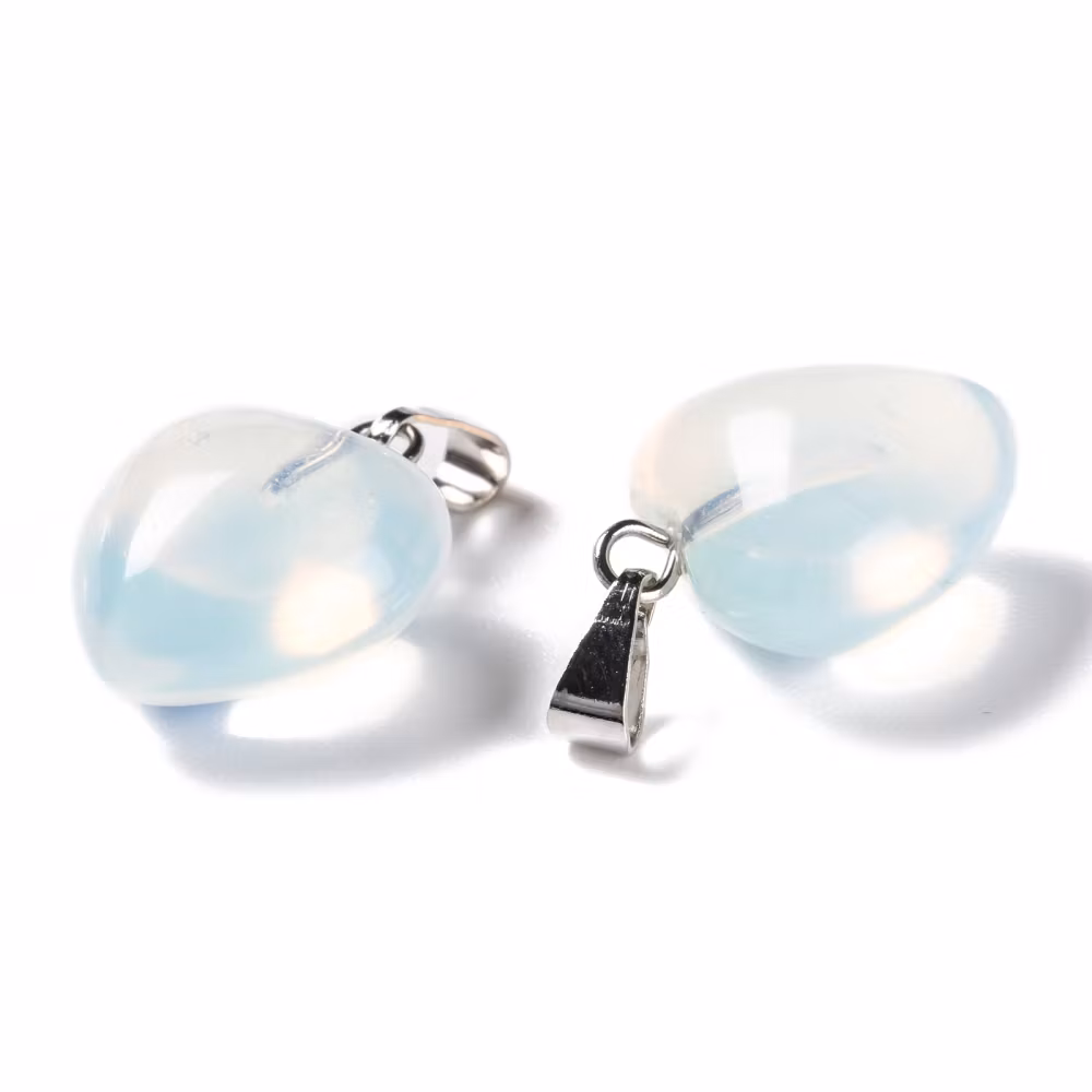 Antikfärgat hänge hjärta opalite, 1 st