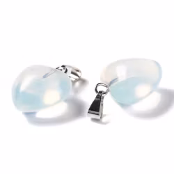 Antique colored pendant heart opalite, 1 pc.