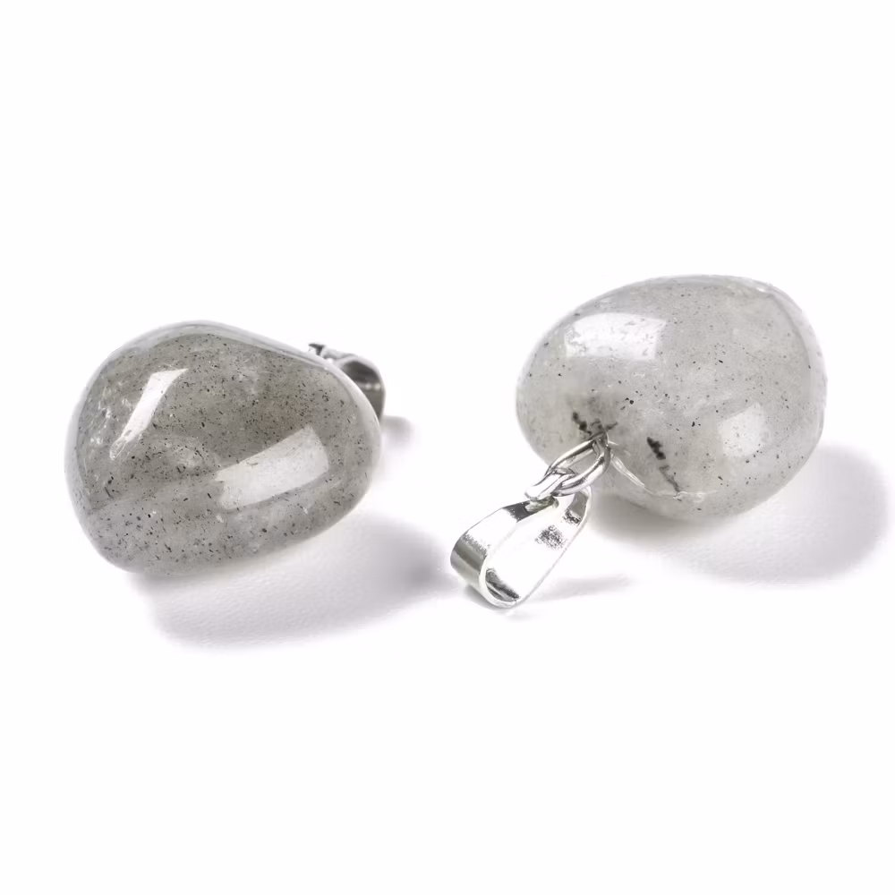 Antikfärgat hänge hjärta labradorite, 1 st