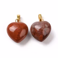 Guldfärgat hänge hjärta röd jaspis, 1 st