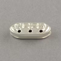 REA: Silverfärgade mellandelar med strass 3 hål, 10 st