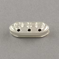 REA: Silverfärgade mellandelar med strass 3 hål, 10 st