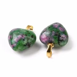 Guldfärgat hänge hjärta ruby zoizite, 1 st