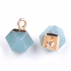 Guldfärgad facetterad berlock amazonite, 1 st